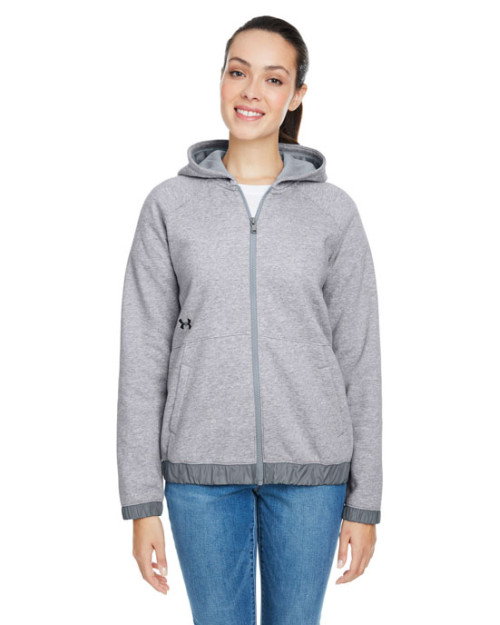 Husle - Haut à capuchon en molleton pour femme à glissière pleine longueur