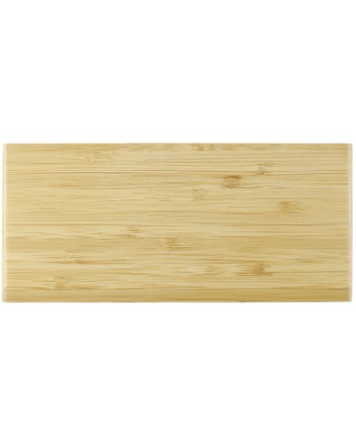 Horloge de bureau à chargement sans fil en bambou