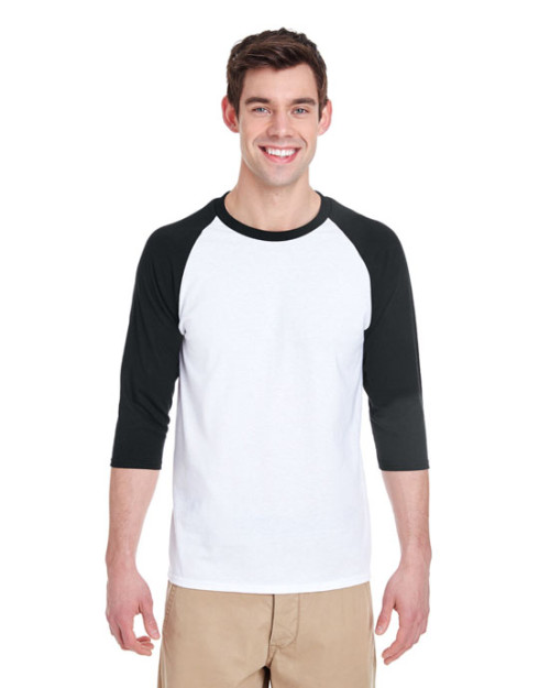 T-shirt pour adulte à manches raglan 3/4 Heavy CottonMC 8,8 oz/verge de GildanMD